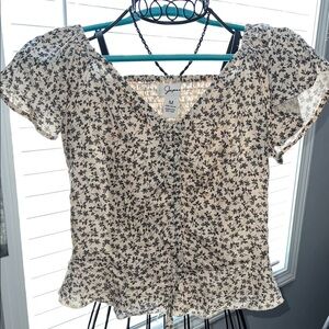 Japna Cream Floral Blouse